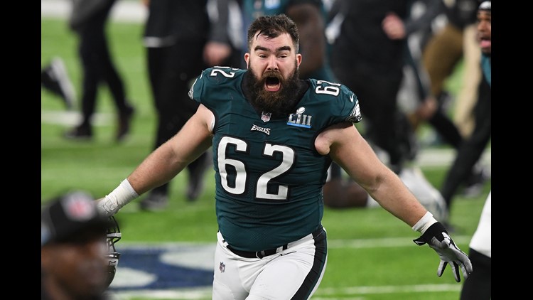 HERE'S EAGLES JASON KELCE'S NON-MUMMERS CHECK-IN OUTFIT!