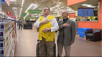 Chardon Walmart Greeter Serenades Veterans Customers Sing His