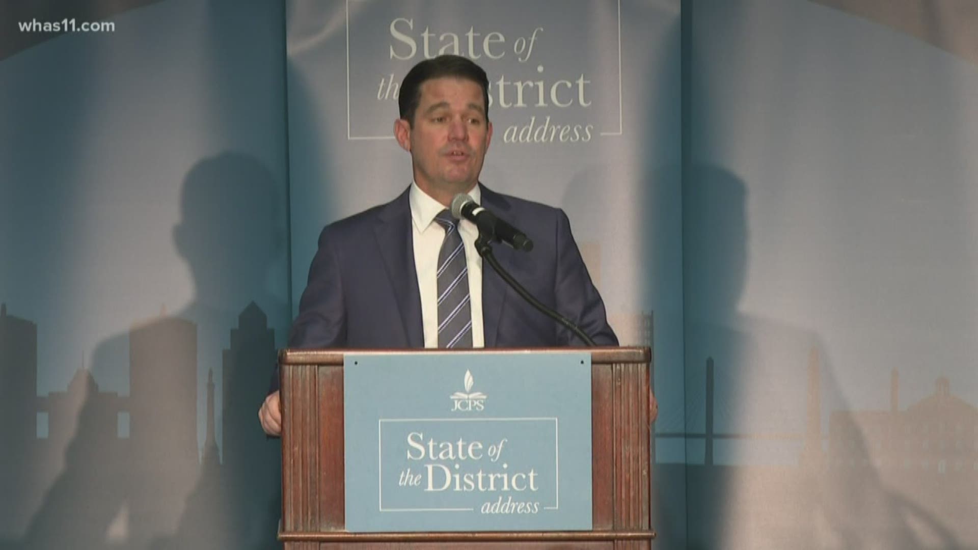 JCPS Superintendent Dr. Marty Pollio spoke openly about the challenges the district faces during his second State of the District address
