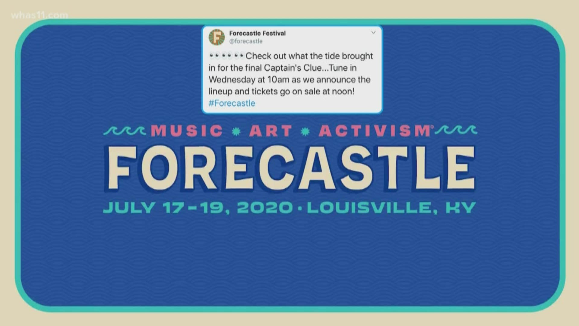 Forecastle Festival will announce its 2020 lineup Feb. 12 at 10 a.m.