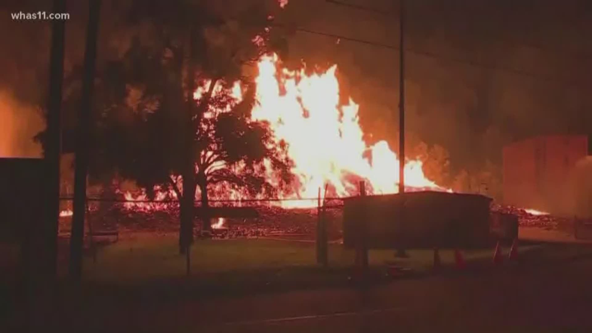 The fire has destroyed as many as 45,000 barrels of Jim Beam bourbon. Officials believe a lightning strike sparked the fire at one of the company's storage houses in Woodford County.