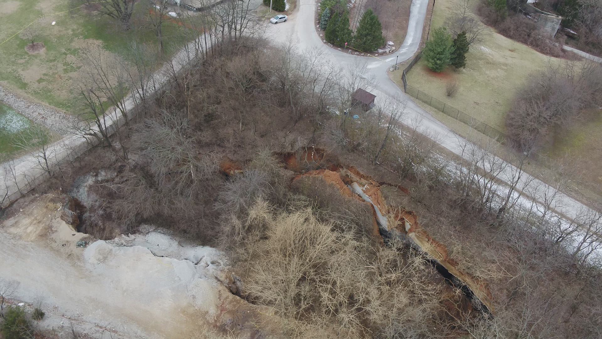 The sinkhole opened on March 6, causing the Louisville Zoo and the Mega Caverns to temporarily close. No animals, employees, or guests were harmed when the sinkhole opened.