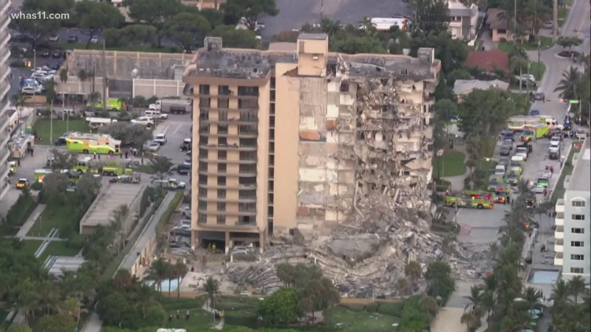 A high-rise building partially collapsed early Thursday morning in Surfside, Florida.