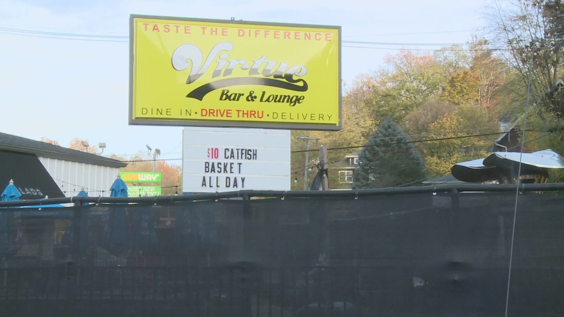 Virtue Bar & Lounge is the only restaurant selling alcohol in the district.