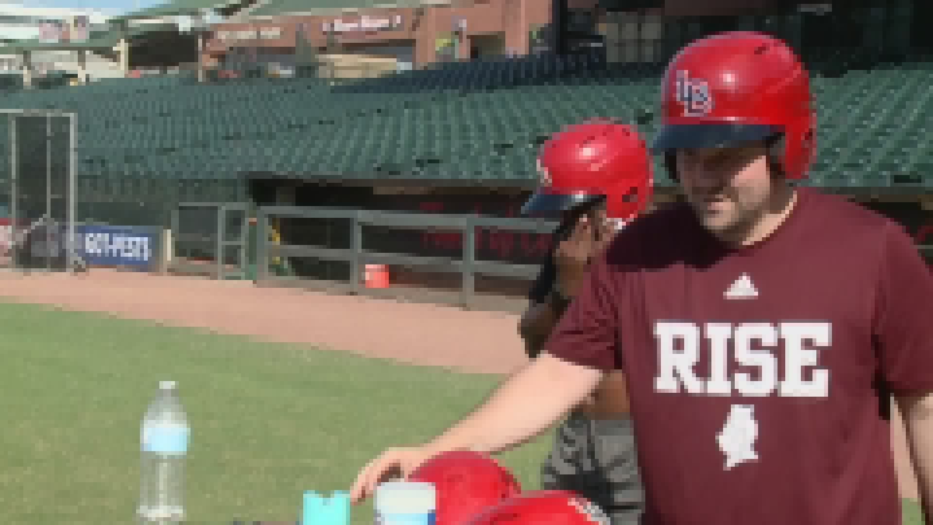 The Bellarmine Knights men's basketball team stepped in the box and took batting practice.