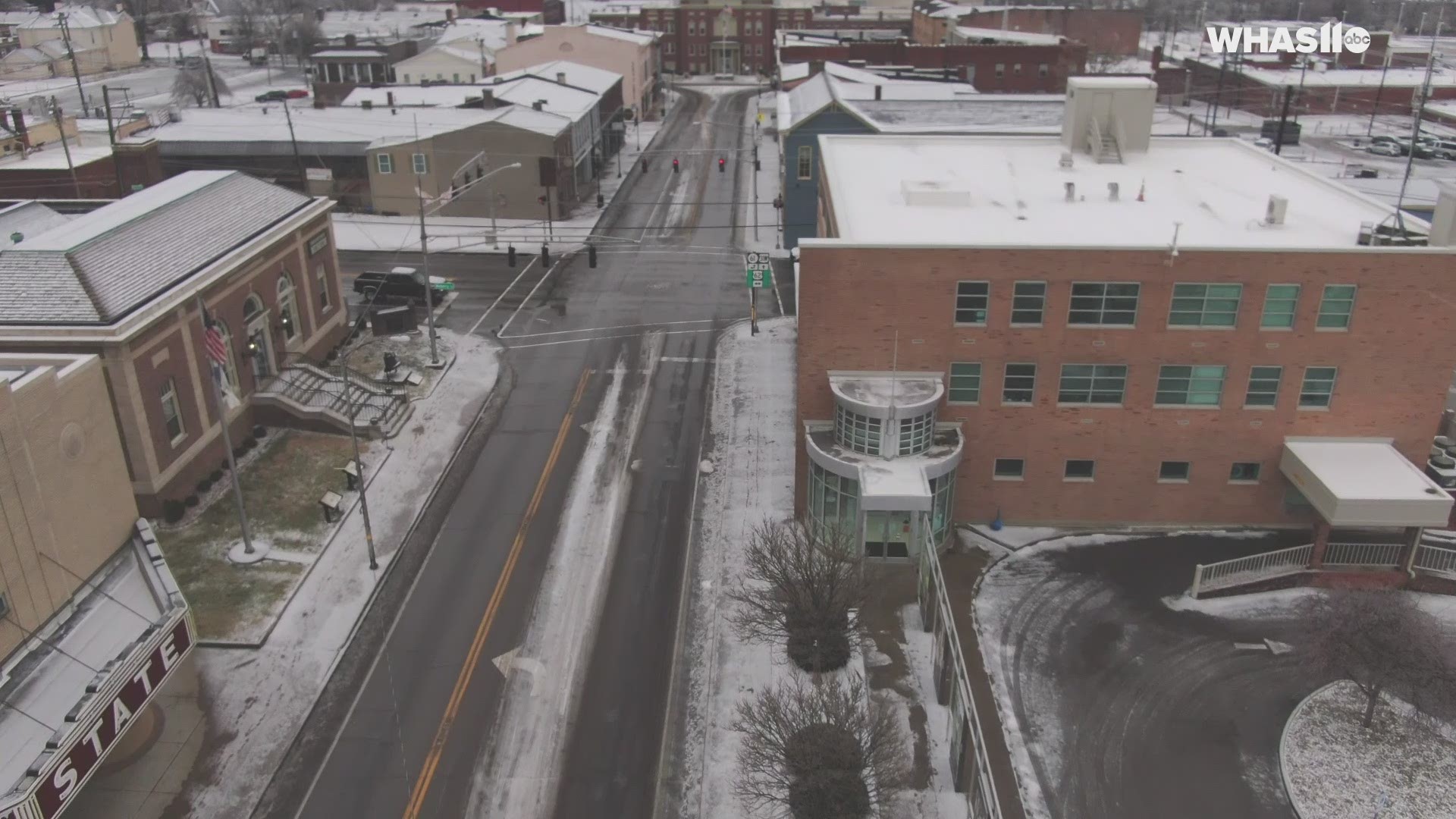 WHAS11 Photojournalist Jake Cannon captures stunning drone footage of Elizabethtown during an ice storm that blanketed much of the Commonwealth.