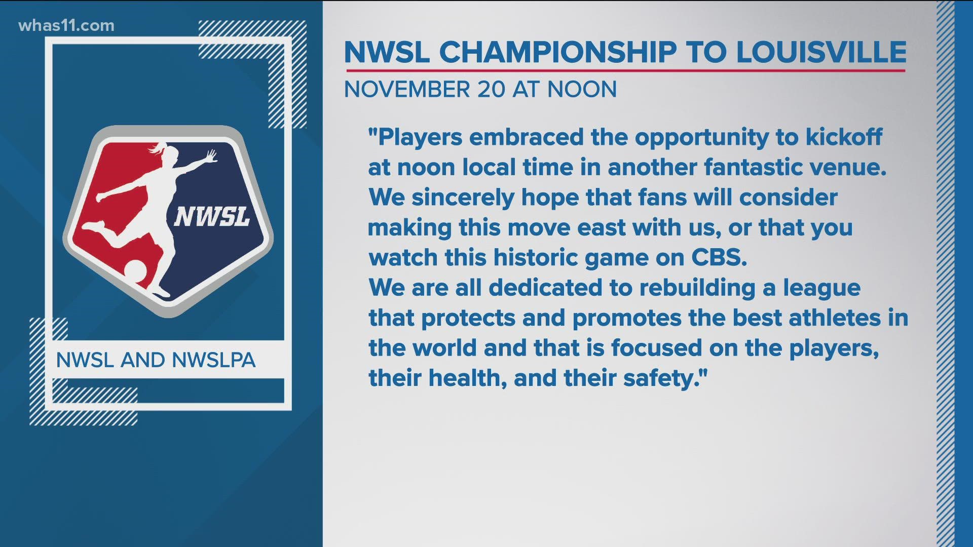 National Women's Soccer League championship match will be at Lynn Family  Stadium | whas11.com