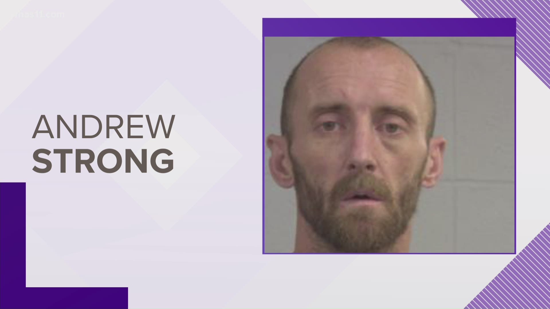 Andrew Strong is charged with abuse of a corpse after a body was found behind a home on Vetter Avenue.