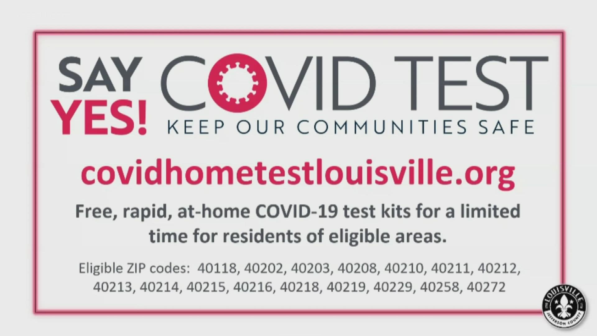 Through the Say Yes! to COVID Test program, families in 16 Jefferson County ZIP codes can receive a pack of free rapid COVID tests.
