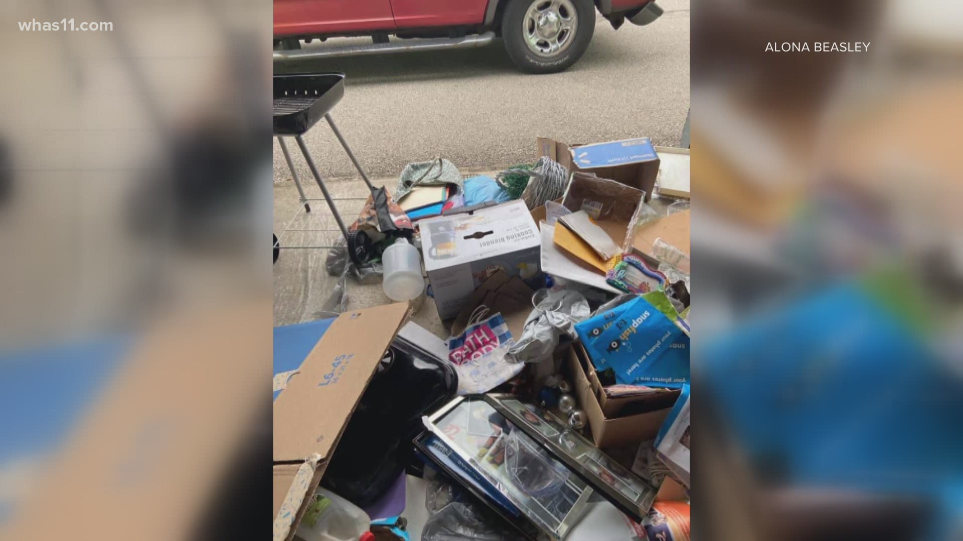 A Louisville woman said her storage unit at a Preston Highway facility was broken into and Christmas gifts and other belongings taken.