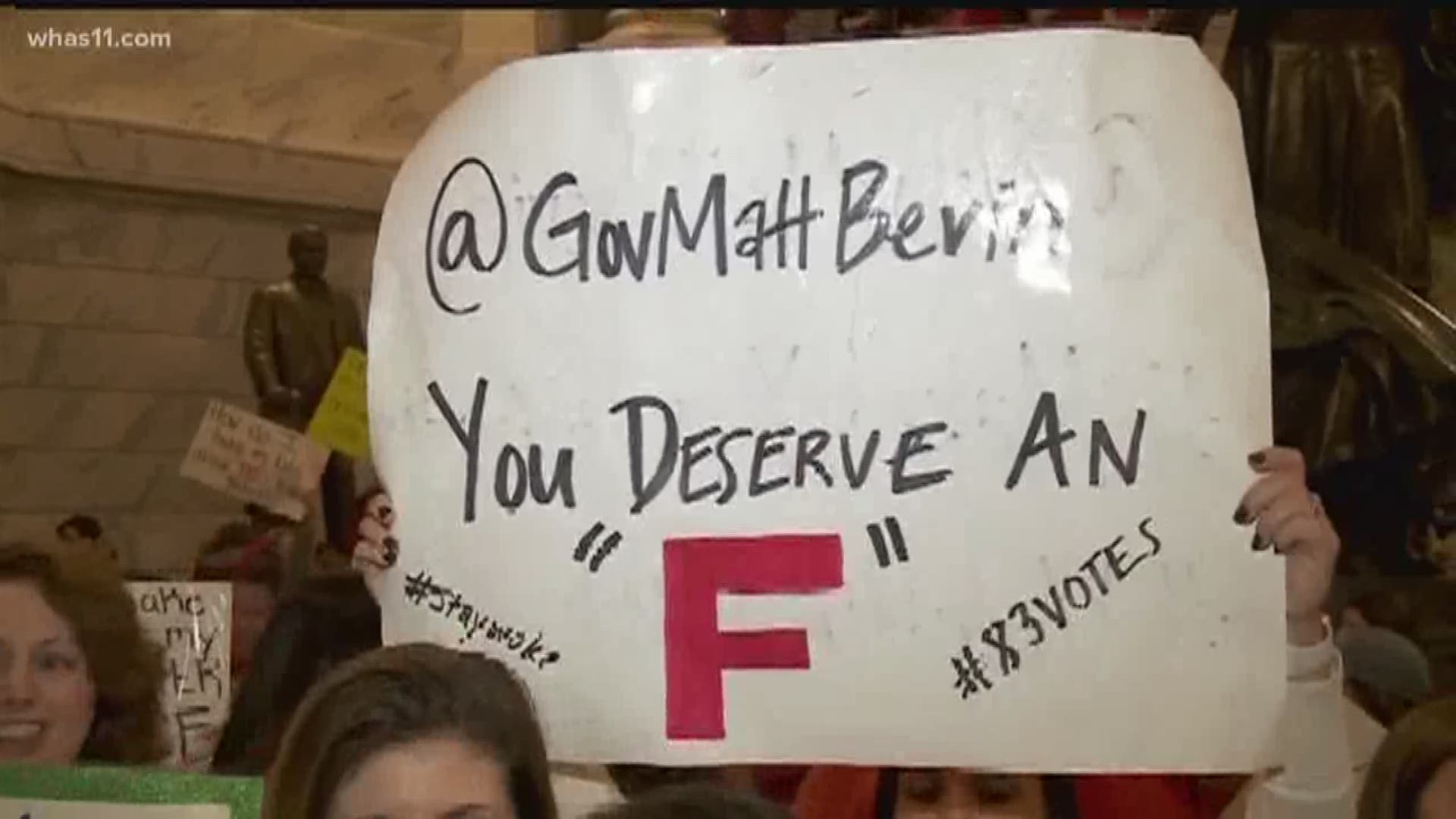 Kentucky teacher gathered in Frankfort to protest recent pension reform