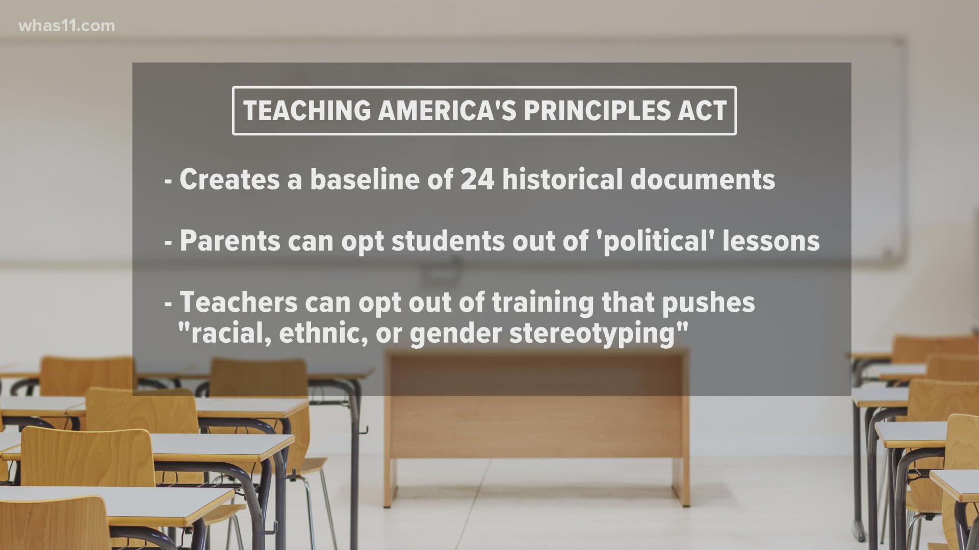 In a 9 to 4 vote, the Senate standing committee passed an education bill about American history and how students learn about it.