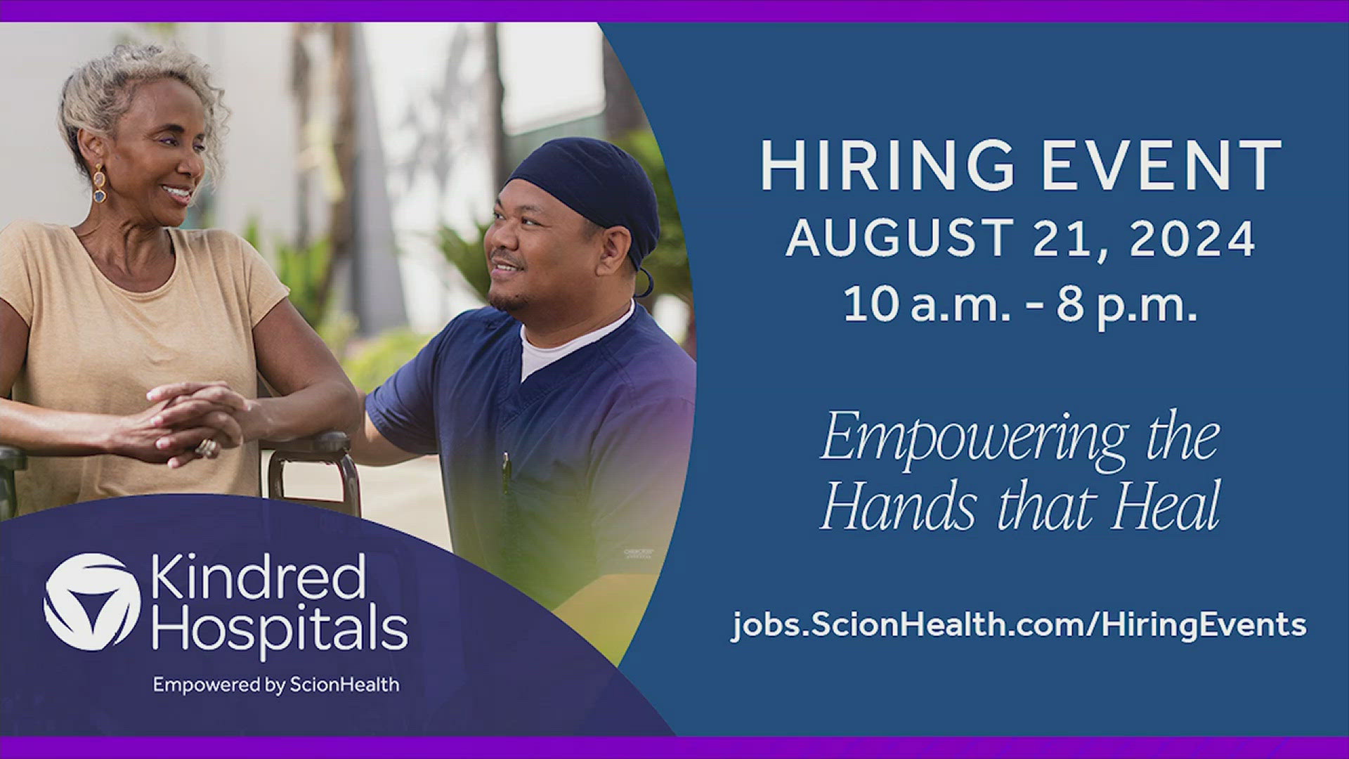 Kindred Hospitals of Louisville is holding a hiring event on August 21st. They are looking to fill positions in nursing, radiology, lab, and more.