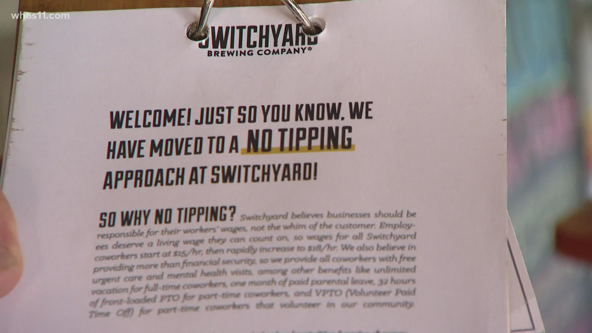 The president of Switchyard Brewing Company said while studying payroll data, he discovered a glaring tipping disparity.