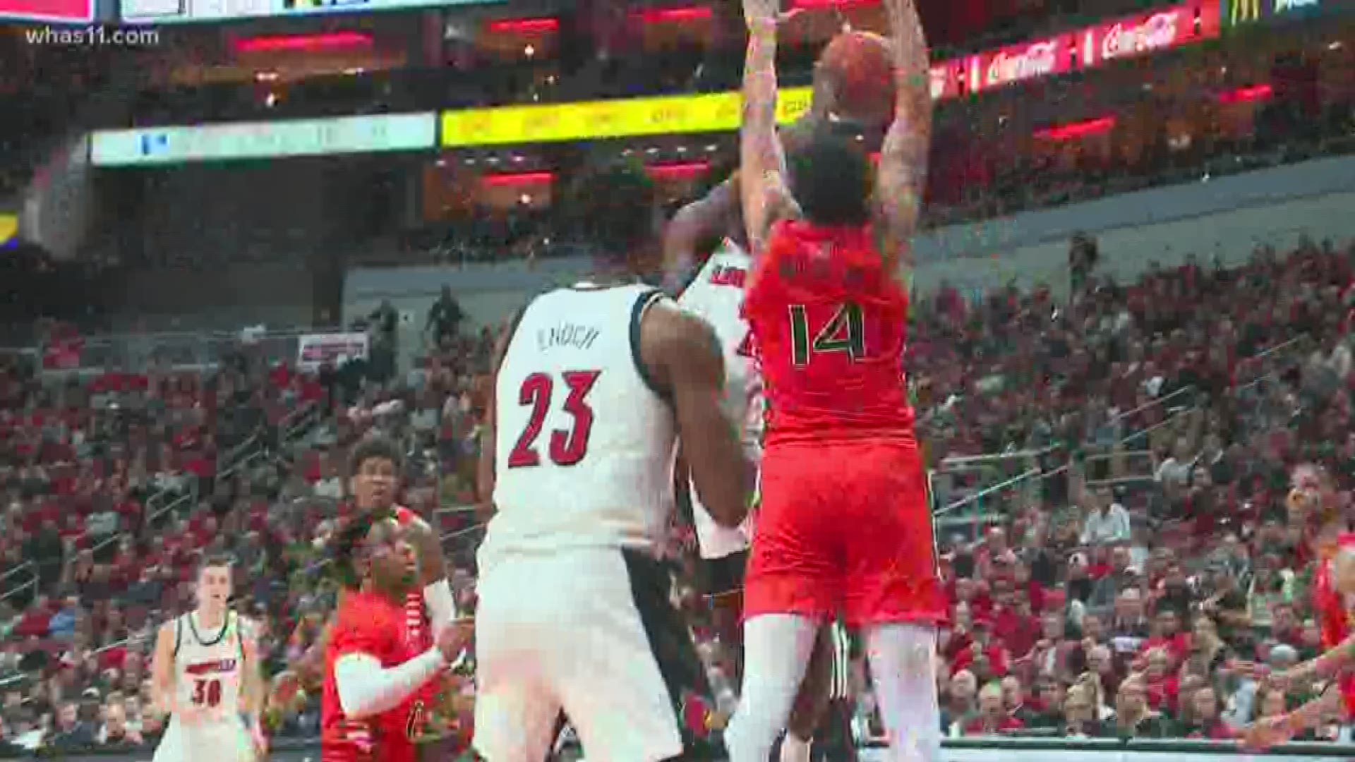 The Louisville Cardinals defeated Miami at home 74-58.