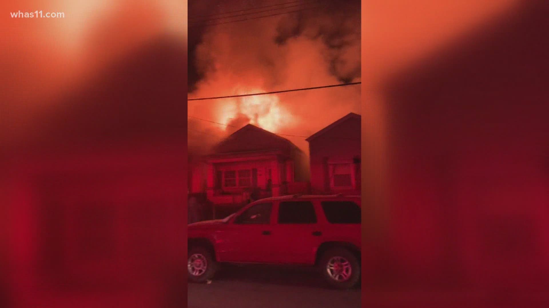 No one was injured as crews spent less than 25 minutes controlling a fire that spread from a vacant house to nearby homes.