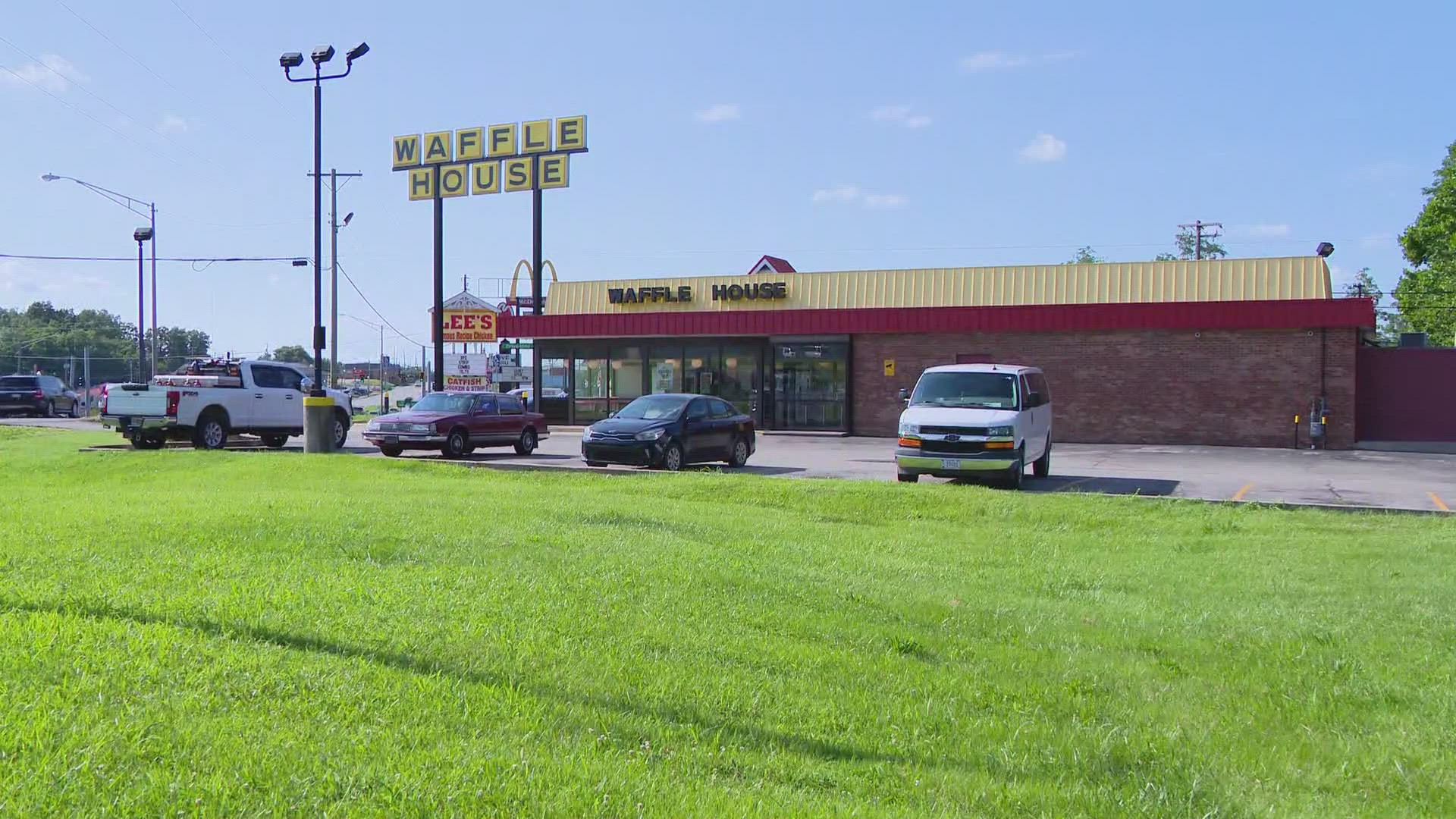 Two men were shot and killed at the Waffle House location on South Dixie Boulevard early Saturday.