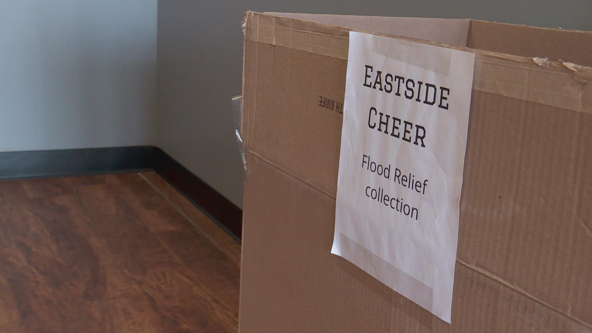 Knott County Central's cheerleading program lost a lot of their cheer supplies in the flood, so the cheerleader's at Eastside Middle School decided to help.