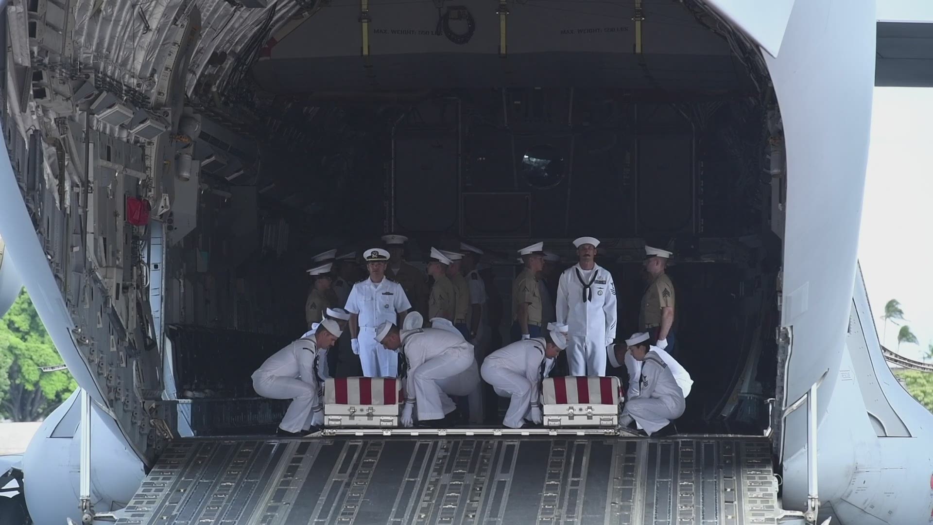 Honorable carry ceremonies pay tribute to the 429 Sailors and Marines lost aboard the USS Oklahoma during the attack on Pearl Harbor on December 7, 1941.