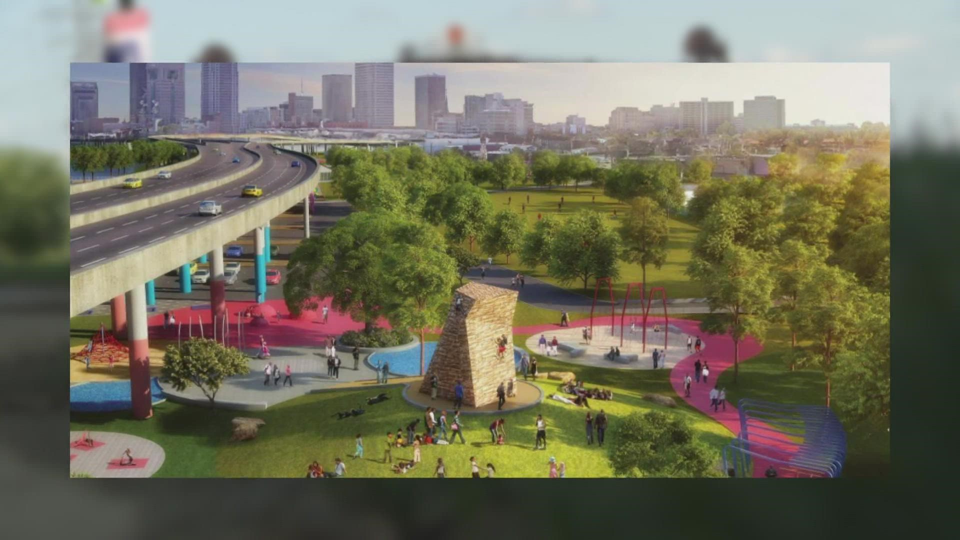 The $50-million project will bring an outdoor play and learning area, a revitalized walking path and help people get spectacular views of the Ohio River.