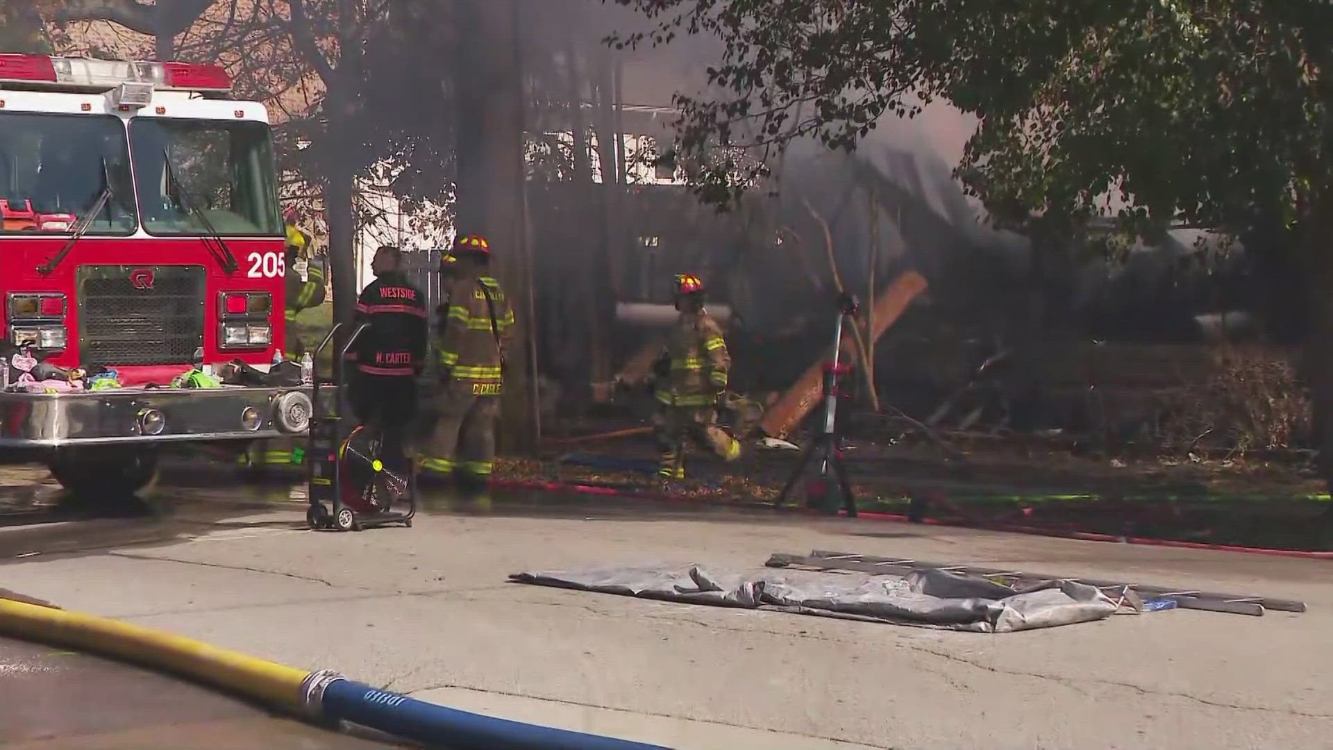 A 3-year-old girl was rescued from a burning home in downtown Carrollton early Thursday morning.