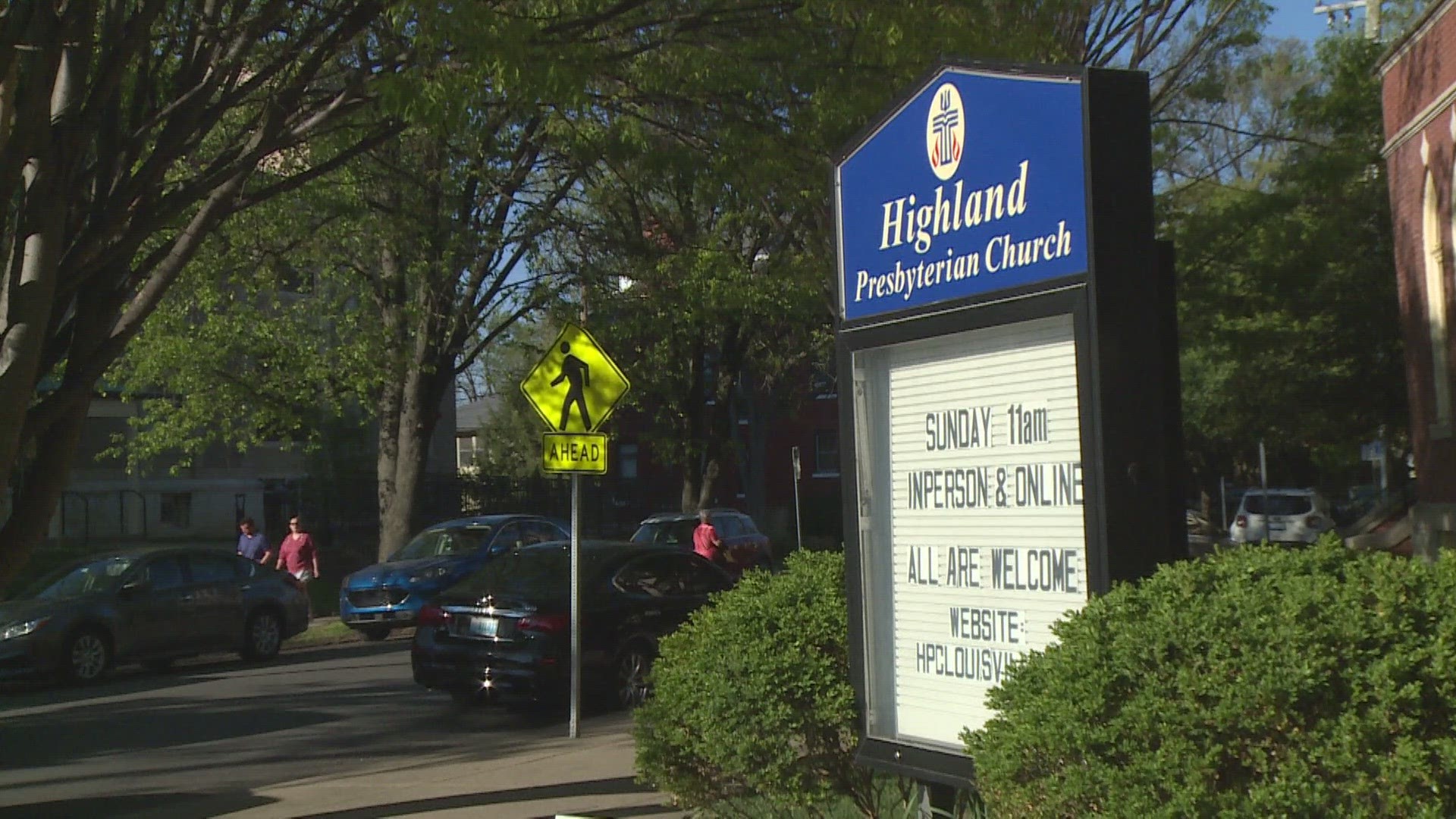 Highland Presbyterian Church was one of several churches holding vigils for the community.