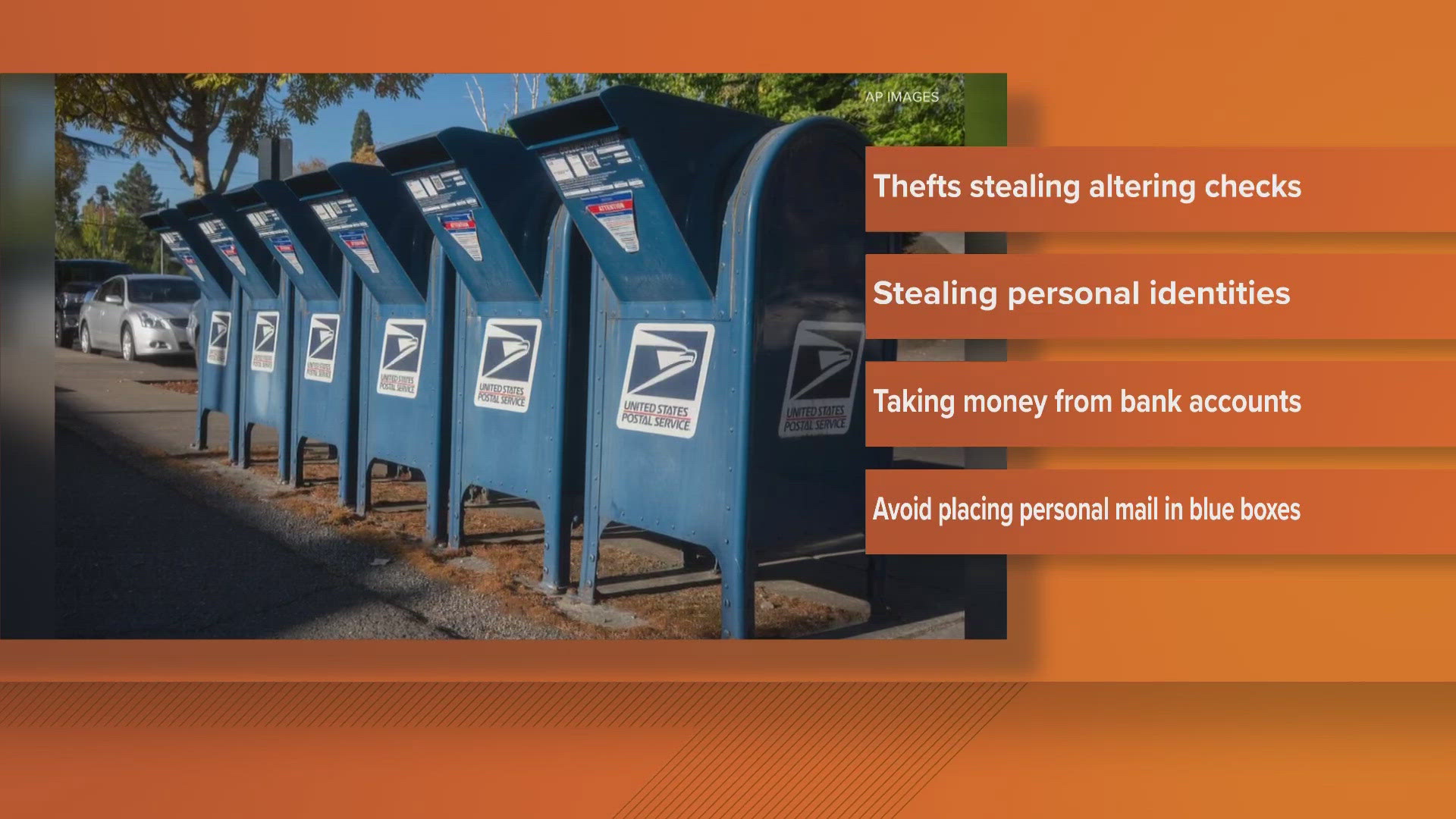 The Indian Hills Police Department says the thieves are stealing checks and victims' identities.