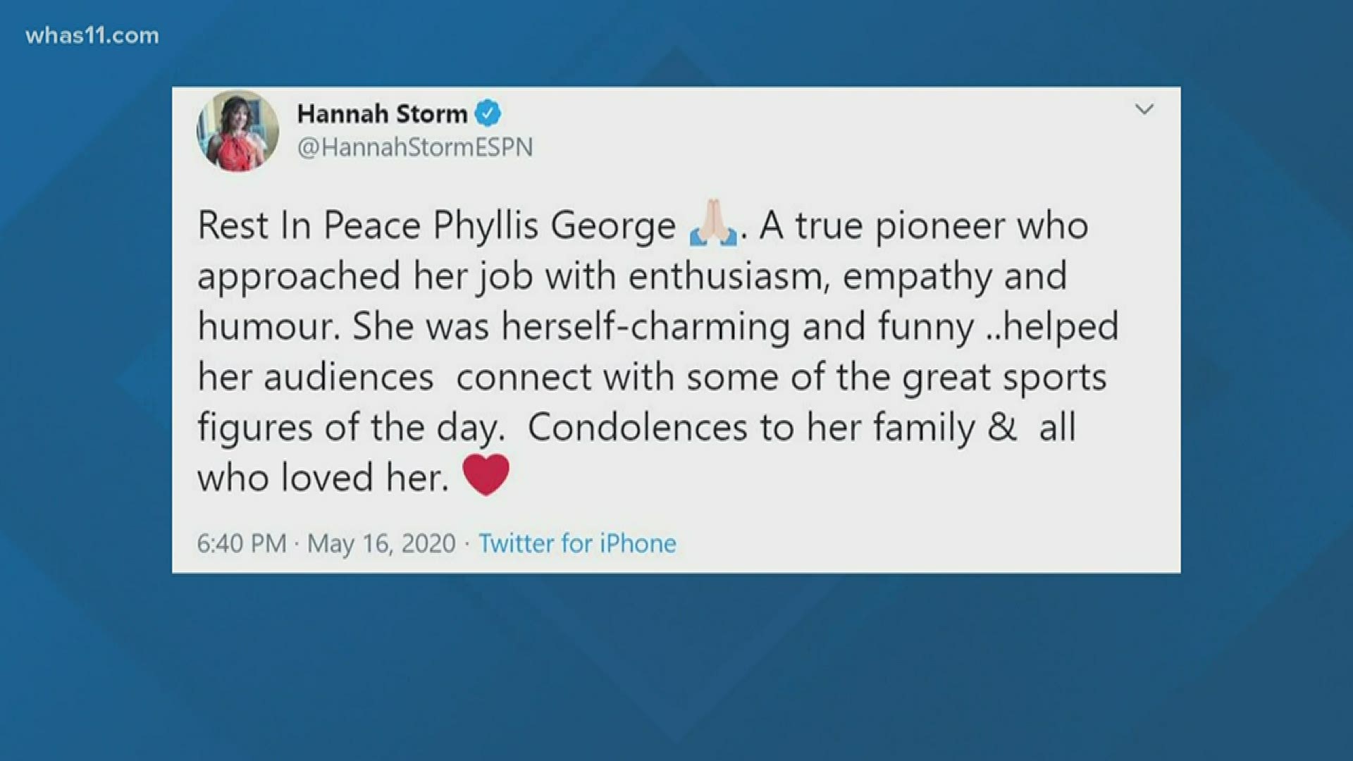 As the death of Phyllis George was announced, friends, colleagues and those who admired the former Miss America shared their thoughts via social media.