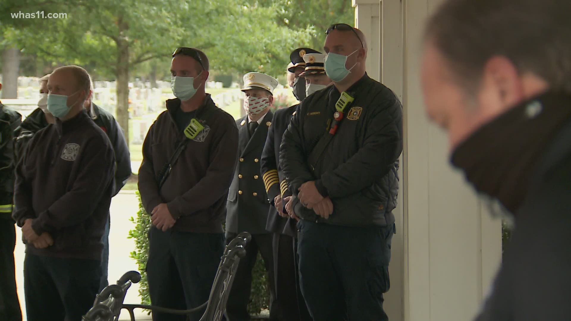 Firefighters lost in the line of duty would typically be honored in Maryland and due to the pandemic, fire departments around Louisville held their own ceremony.