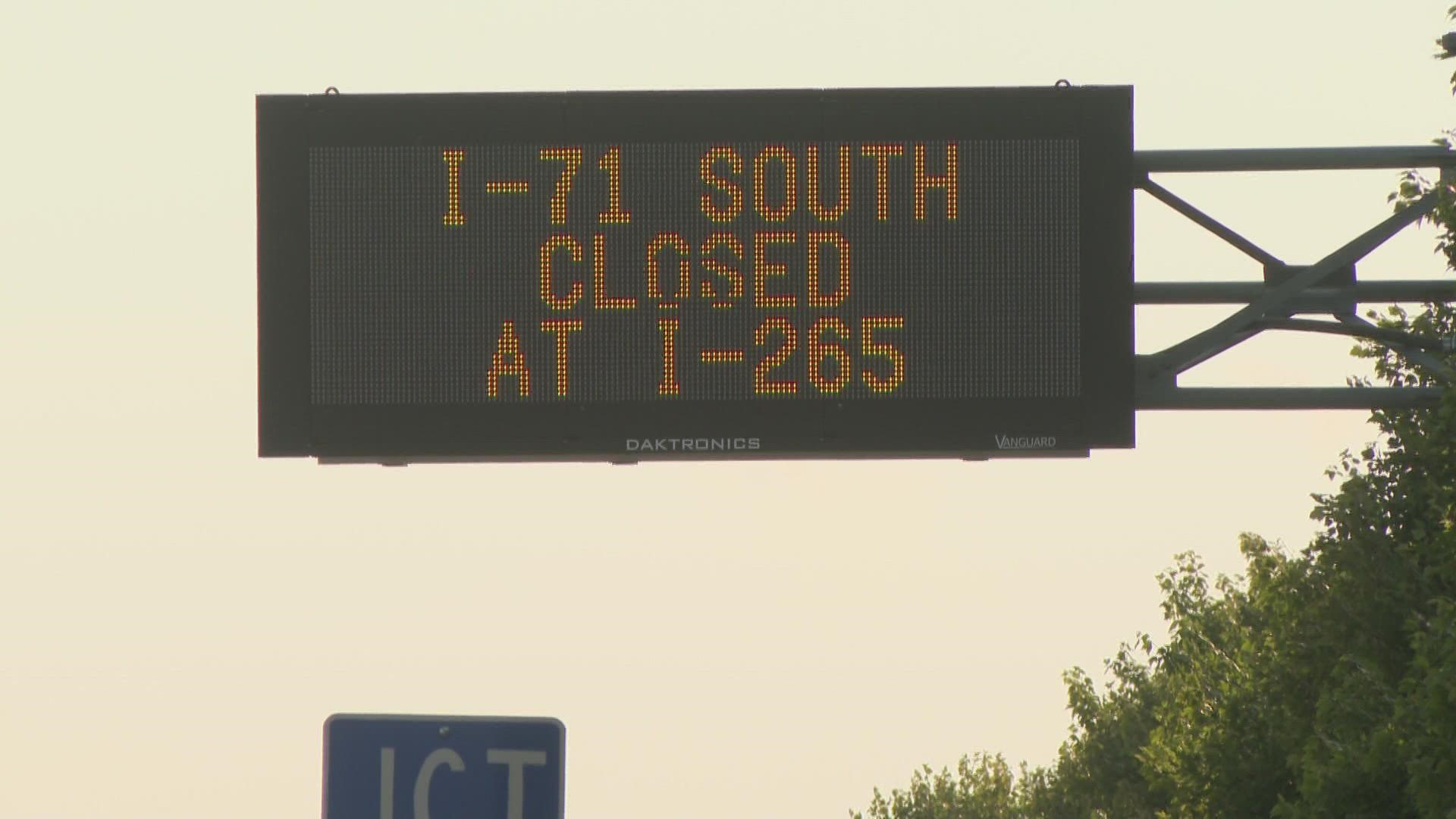 A 10-day construction project along I-71 South has finished early.