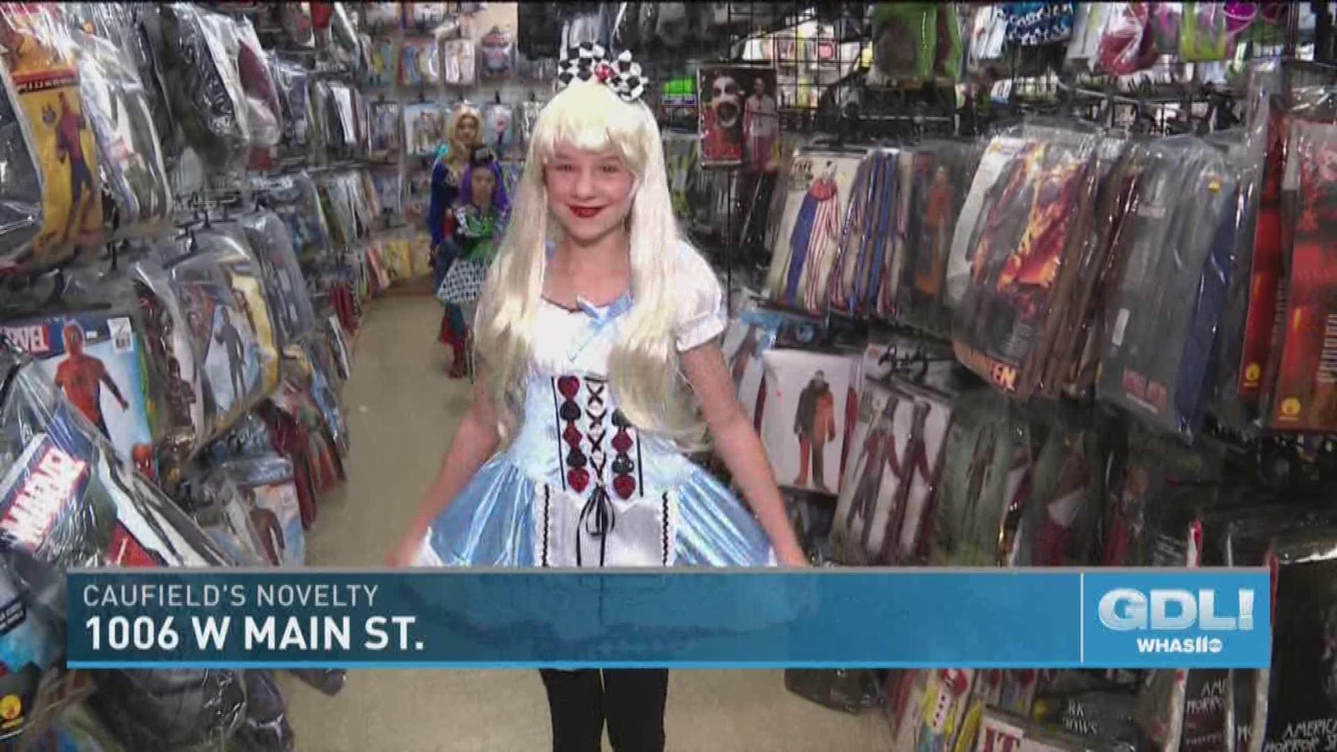 Great Day Live's  Angie Fenton stopped by Caufield's Novelty to check out the Halloween costumes.
