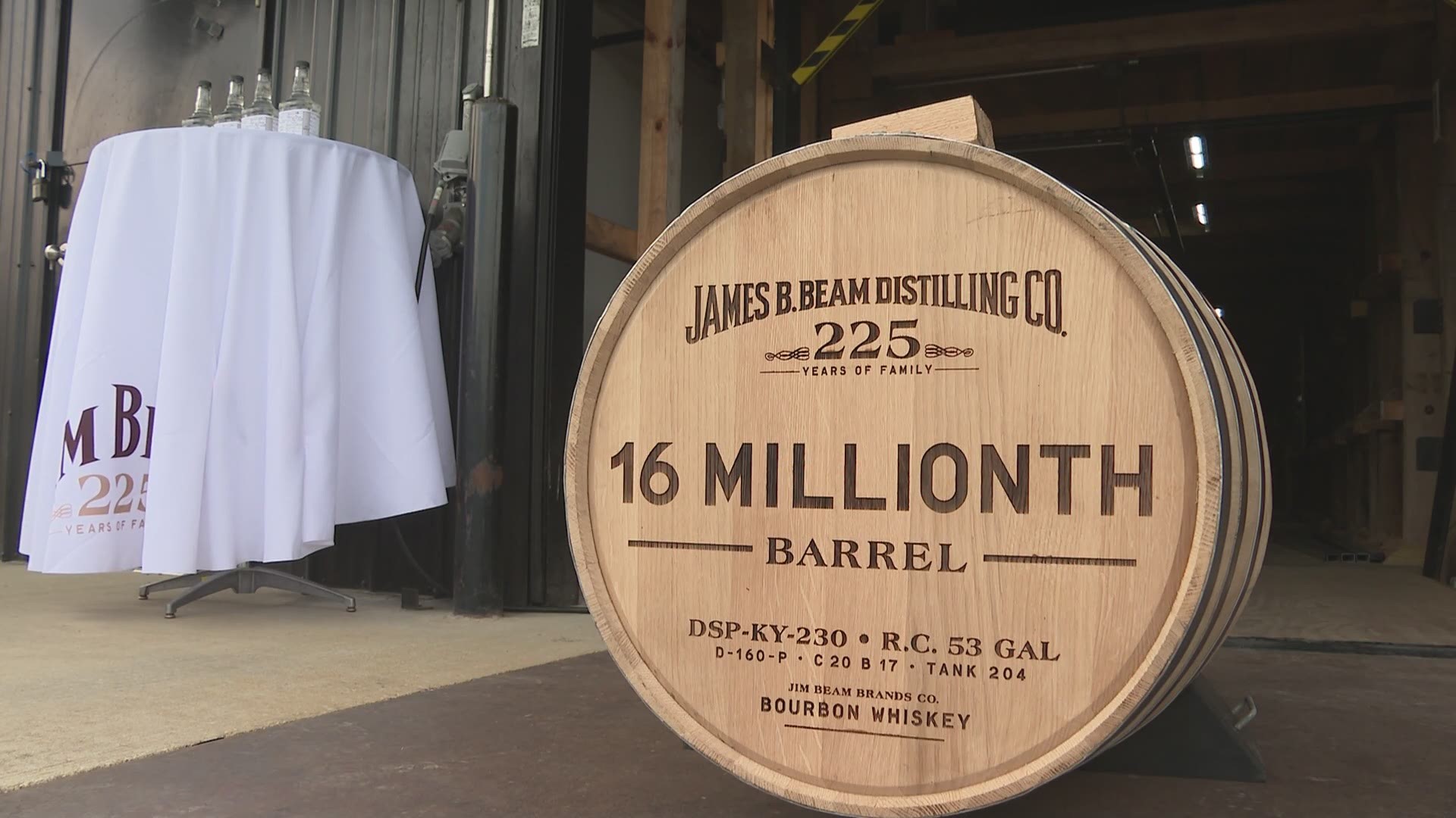 Kentucky's bourbon industry is booming and officials from Jim Beam celebrated their 225th birthday by filling its 16 millionth barrel