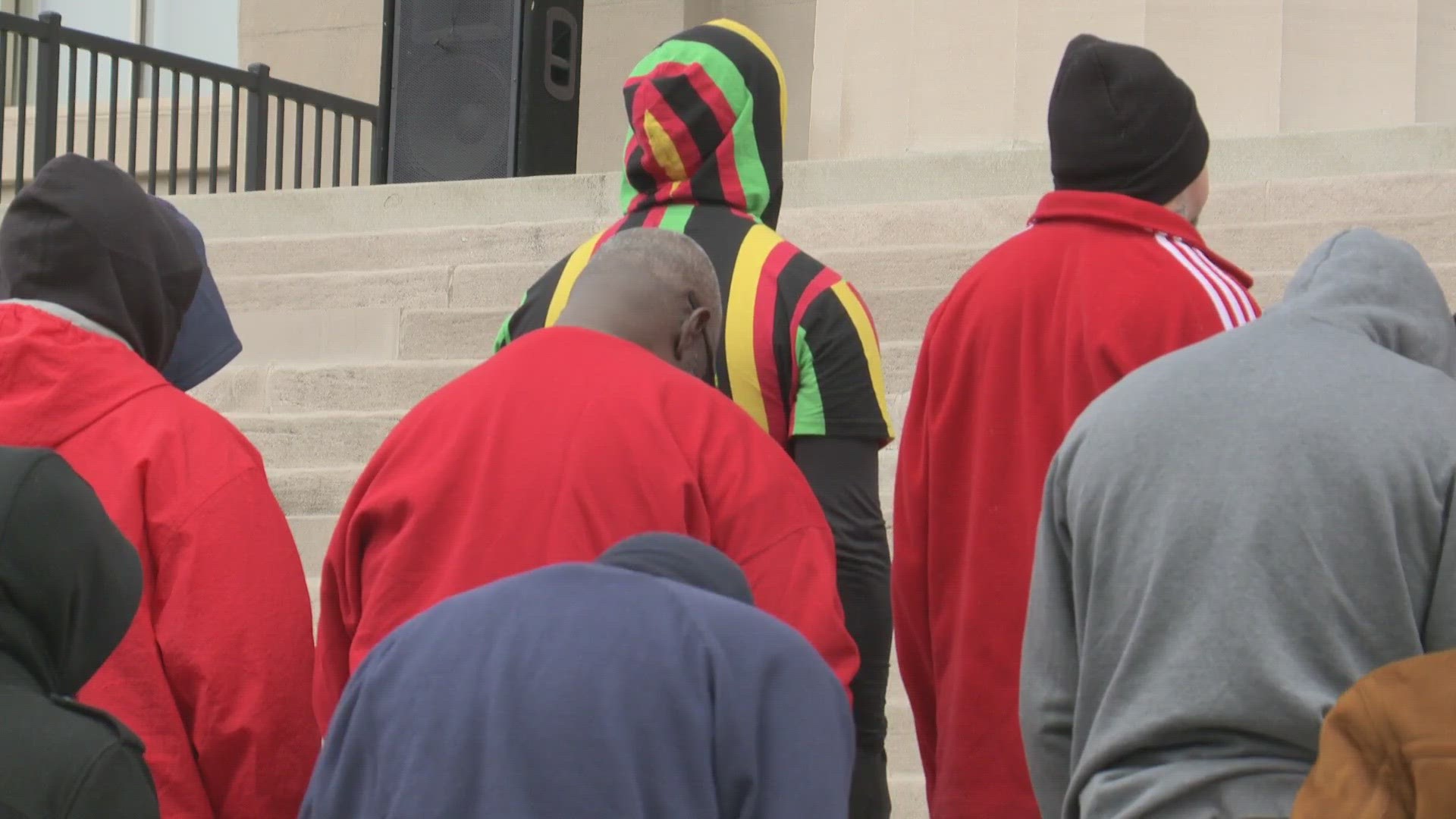 Reverand Bryan Hagan ministers to the houseless every Sunday morning, and spoke for those lost while standing on the steps of the Jefferson County court house.