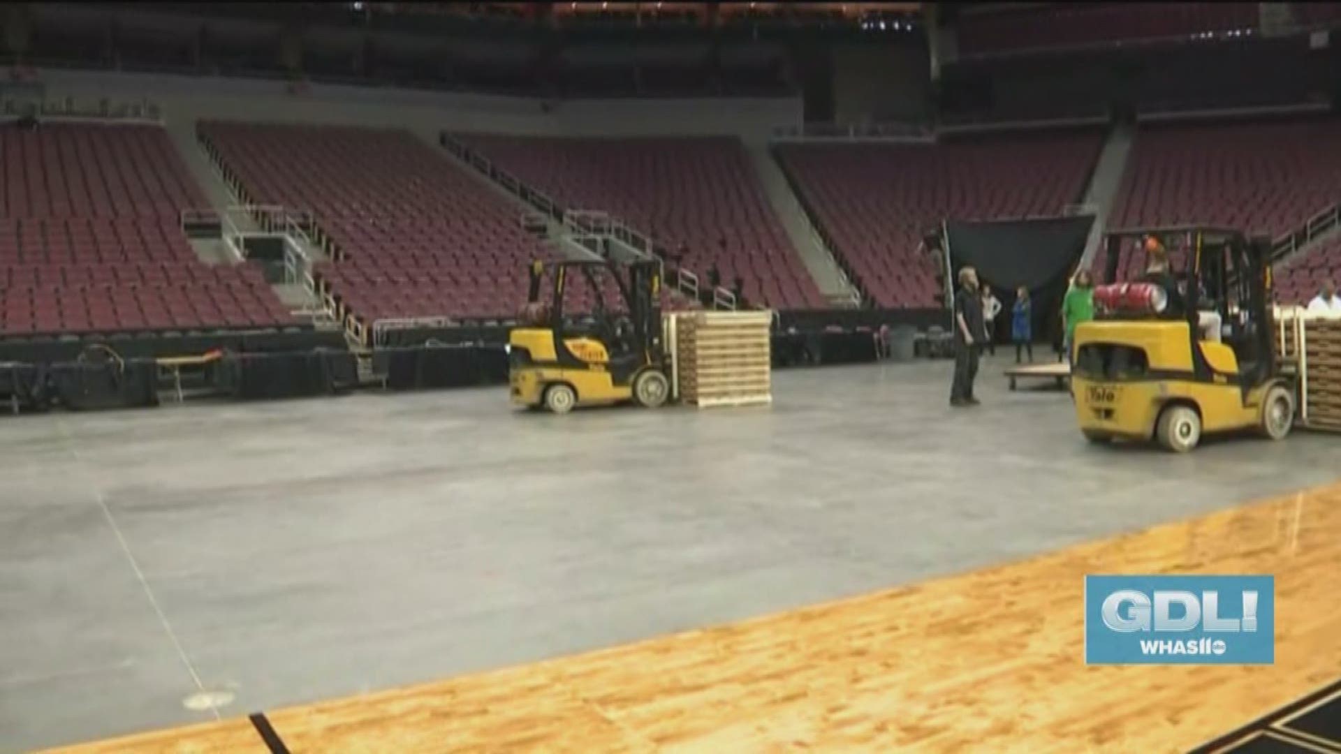 New basketball court installed at KFC Yum! Center