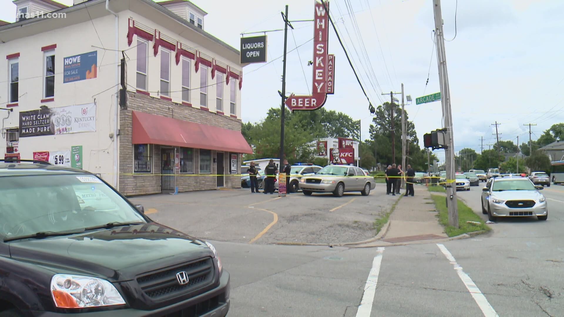 Police said the victim was shot inside the business located on Arcade Avenue and Taylor Boulevard Monday.
