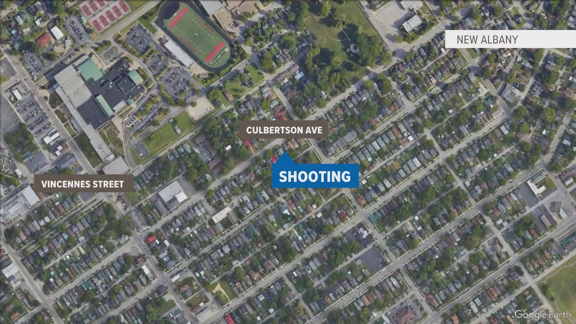 One man was found shot about a half mile from New Albany High School. Another man with a gunshot wound showed up at a local hospital by private means.