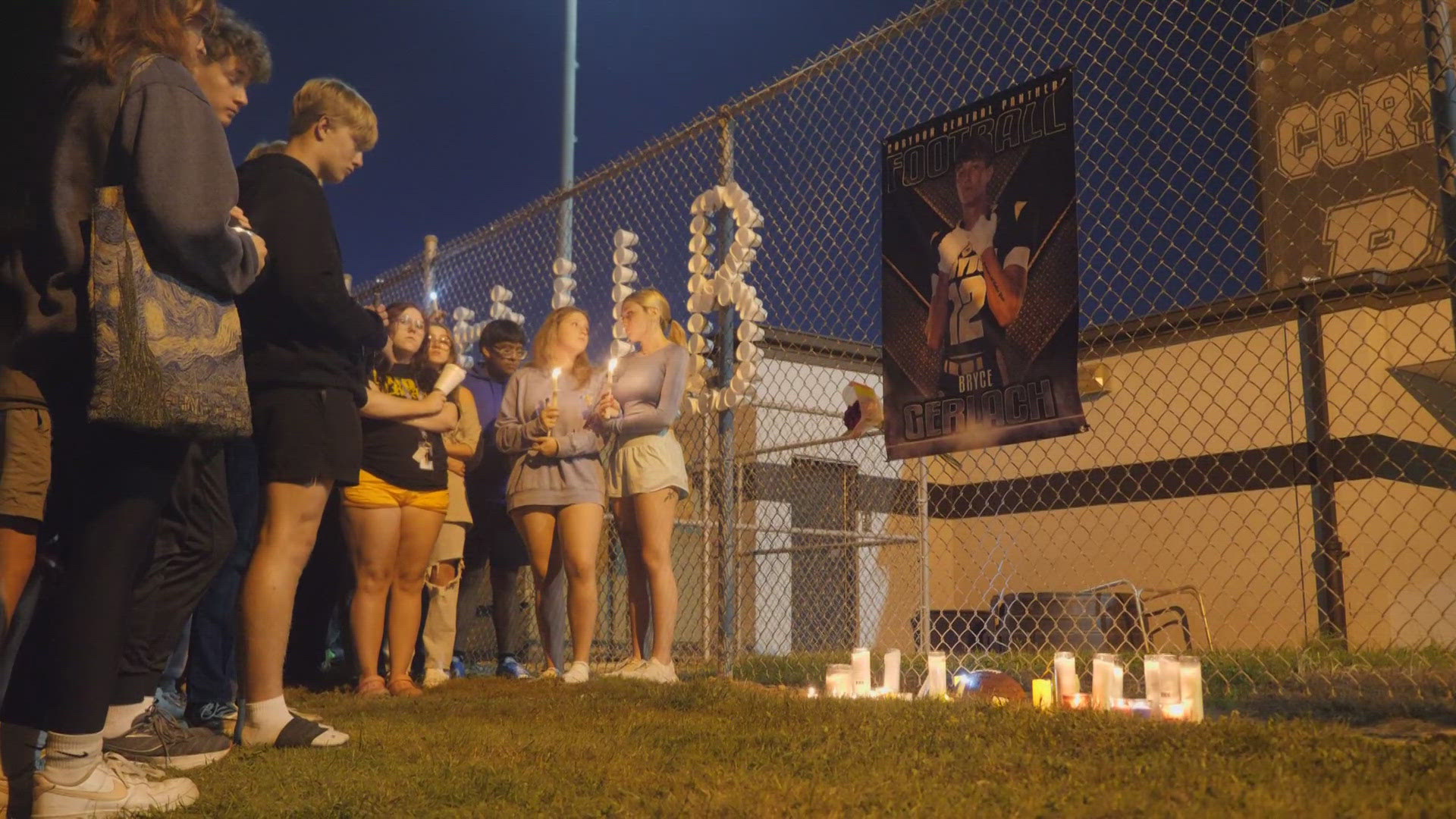 Bryce Gerlach was a senior at Corydon Central High and the kicker for their football team. Hundreds gathered to honor his memory after he was shot and killed.