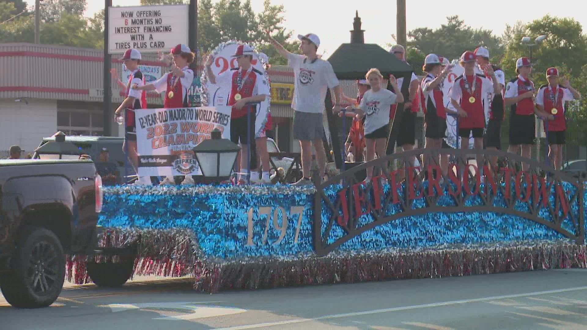 Friends and family enjoyed the floats and and marching band as the parade made it's way through Jeffersontown.