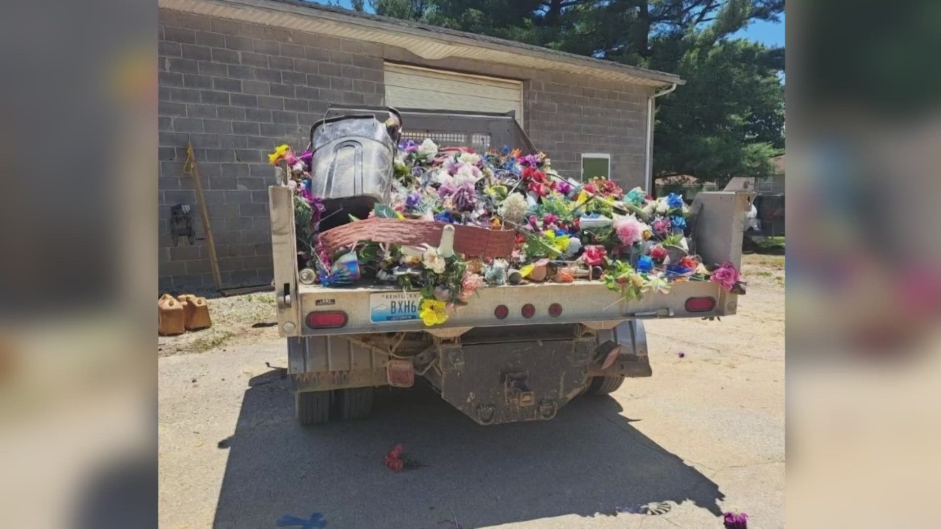 Gravesite manager Terry Watkins said his team threw away items last week to mow the area.