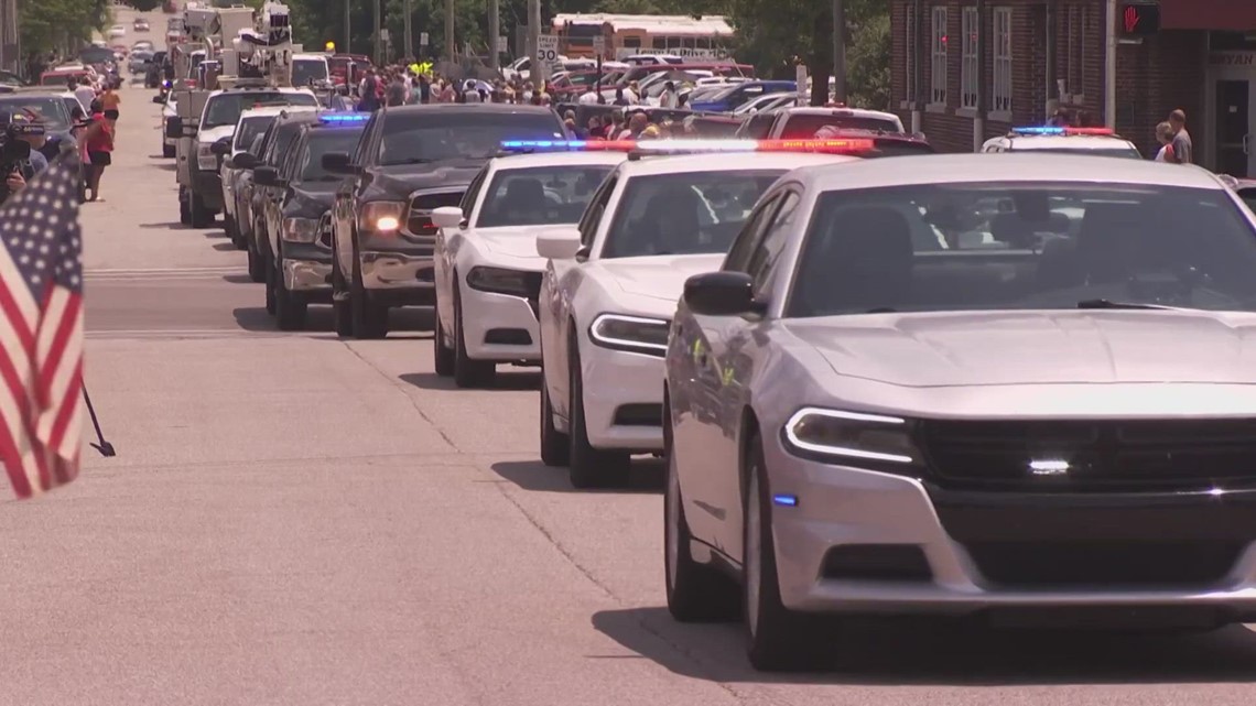 Indiana community, law enforcement hold procession for fallen Tell City