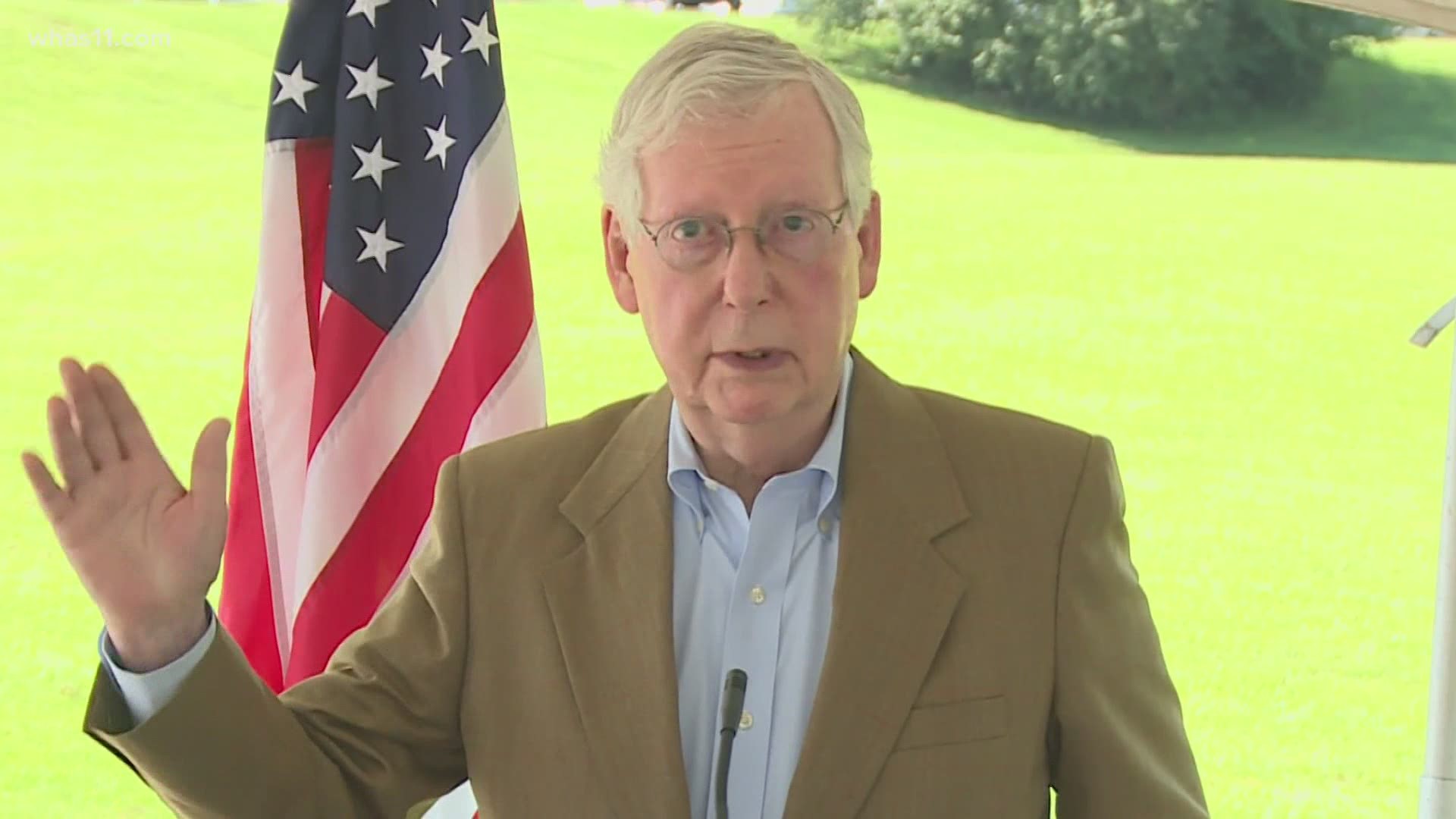 Senator Mitch McConnell said he is 'fine' with the election plan Kentucky leaders came up with. He also believes the USPS will be able to handle mail in voting.