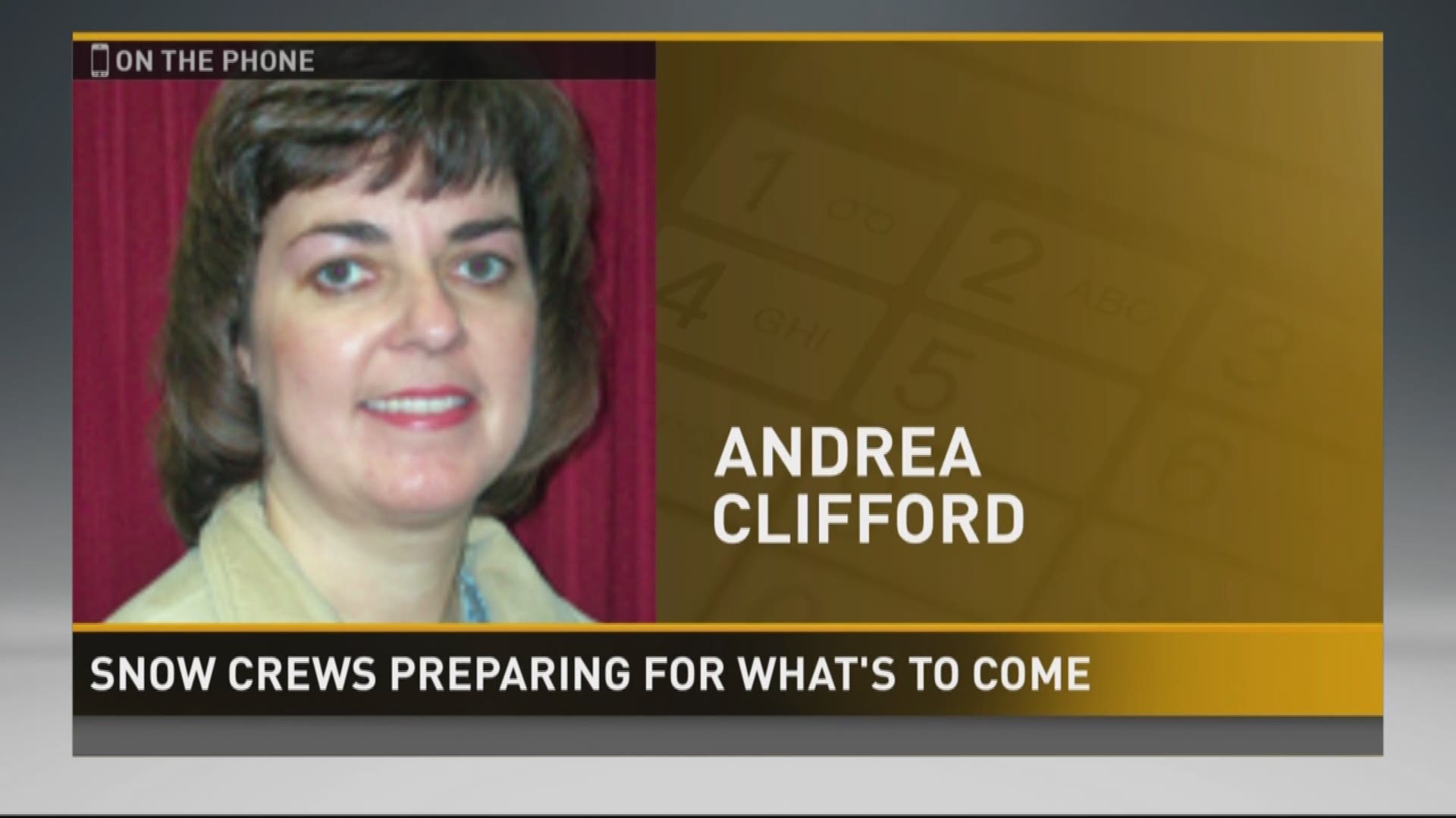 Kentucky transportation cabinet spokesperson Andrea Clifford speaks on the preparation and what is to come with their crews to be ready for the upcoming storm.