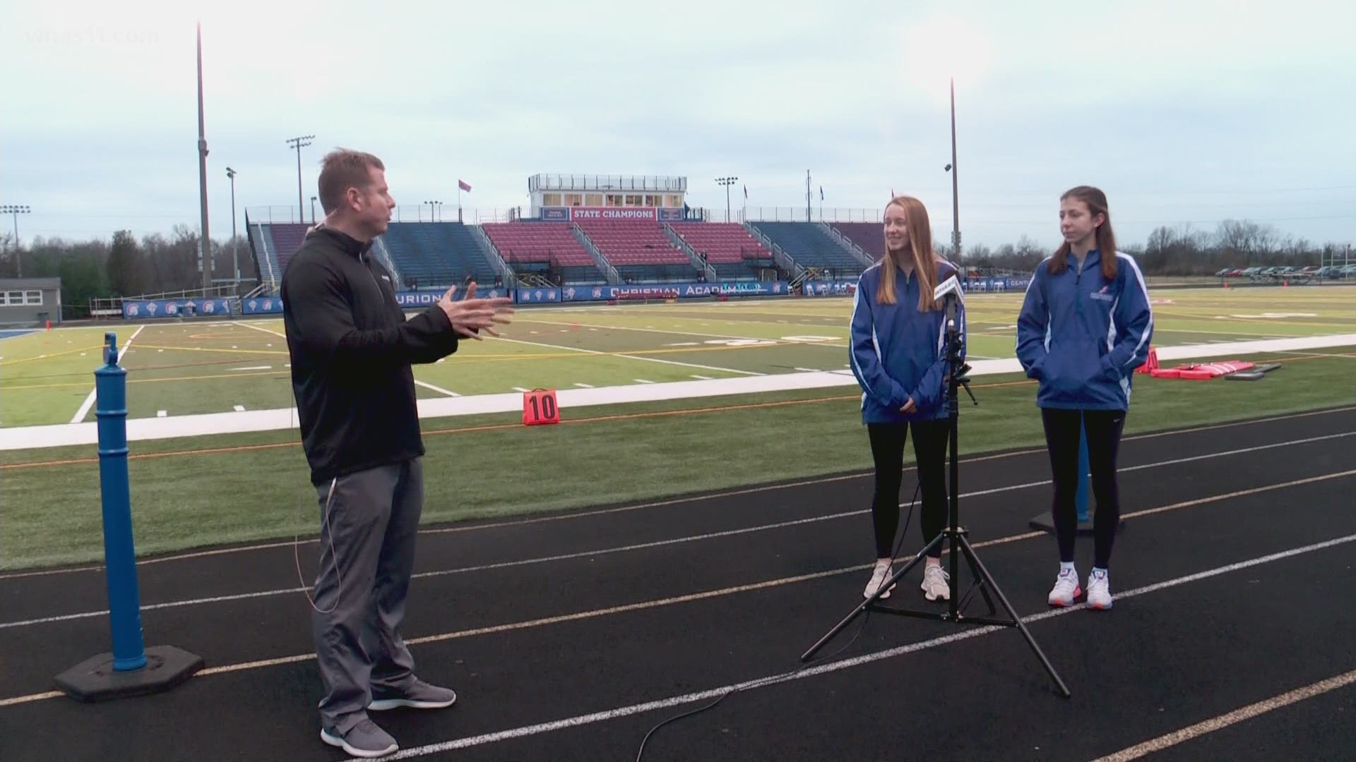 WHAS11 Sports Director catches up with members of the State Champion CAL girl's crossing country team.