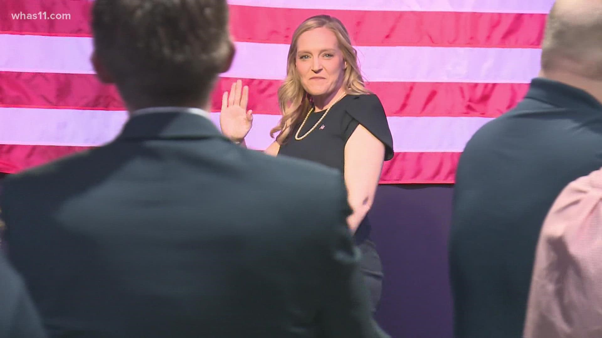 Erin Houchin defeated a crowded field to win the Republican nomination. She received 37% of the vote.