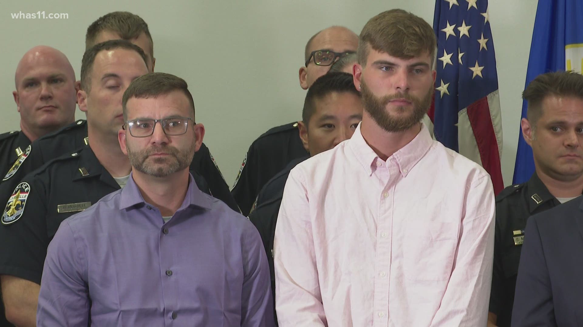 The LMPD officers and men responsible for helping save a child after a suspected kidnapping were recognized by Sen. Rand Paul.