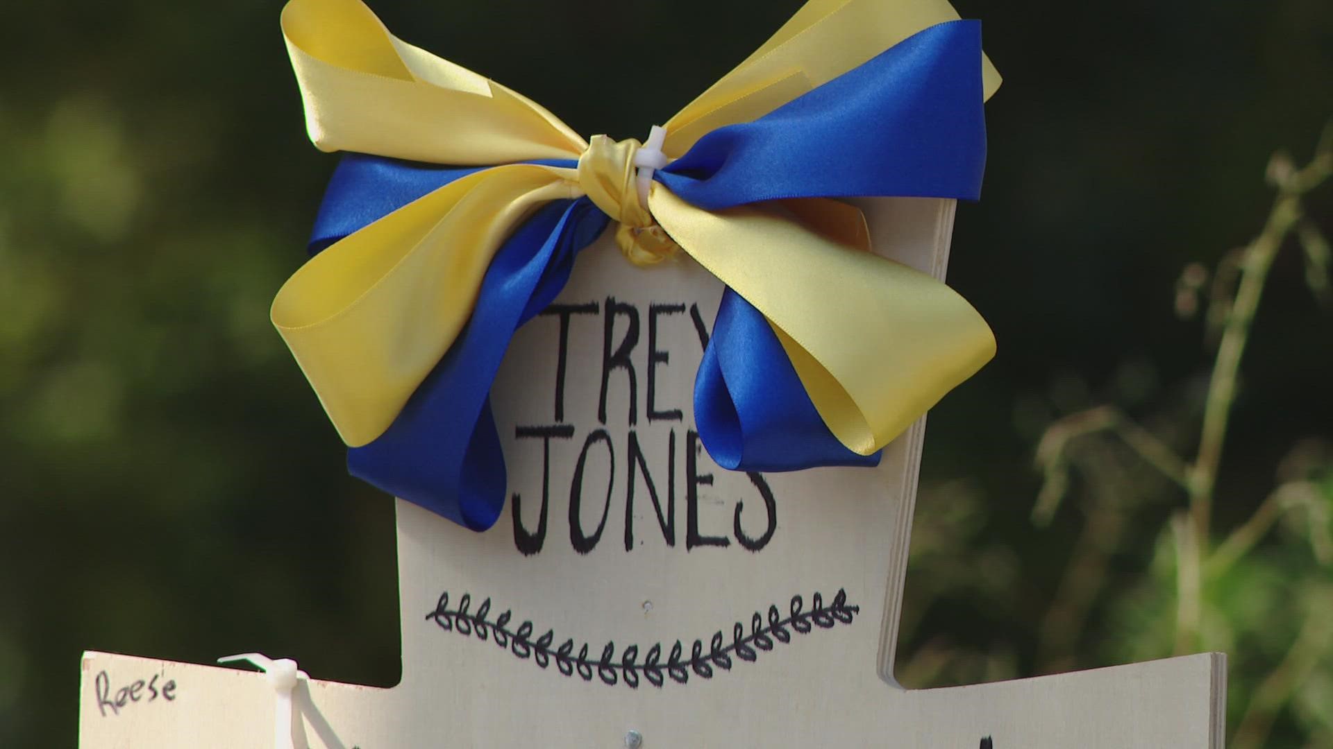 The memorial for Trey Jones was put up at 2nd and West Market Street days after he and his family were hit by a vehicle. Trey passed away July 7.