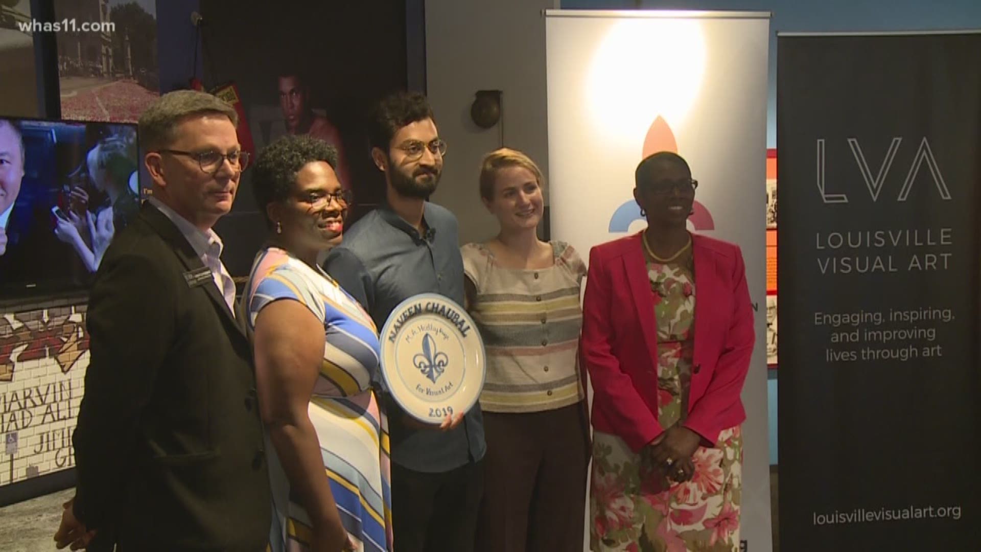 Louisville Visual Art and The Community Foundation of Louisville presented  Naveen Chaubal with the Mary Alice Hadley Prize for visual art