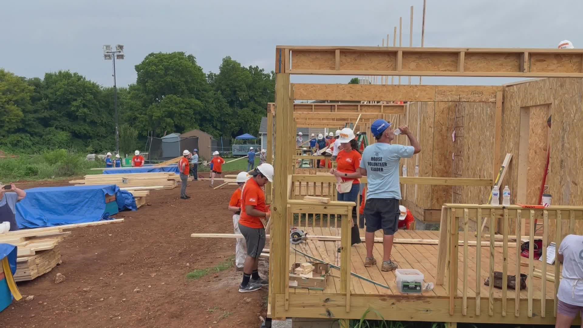 Nearly eight months after a tornado ravaged parts of Bowling Green, volunteers are attempting to build ten houses in ten weeks.