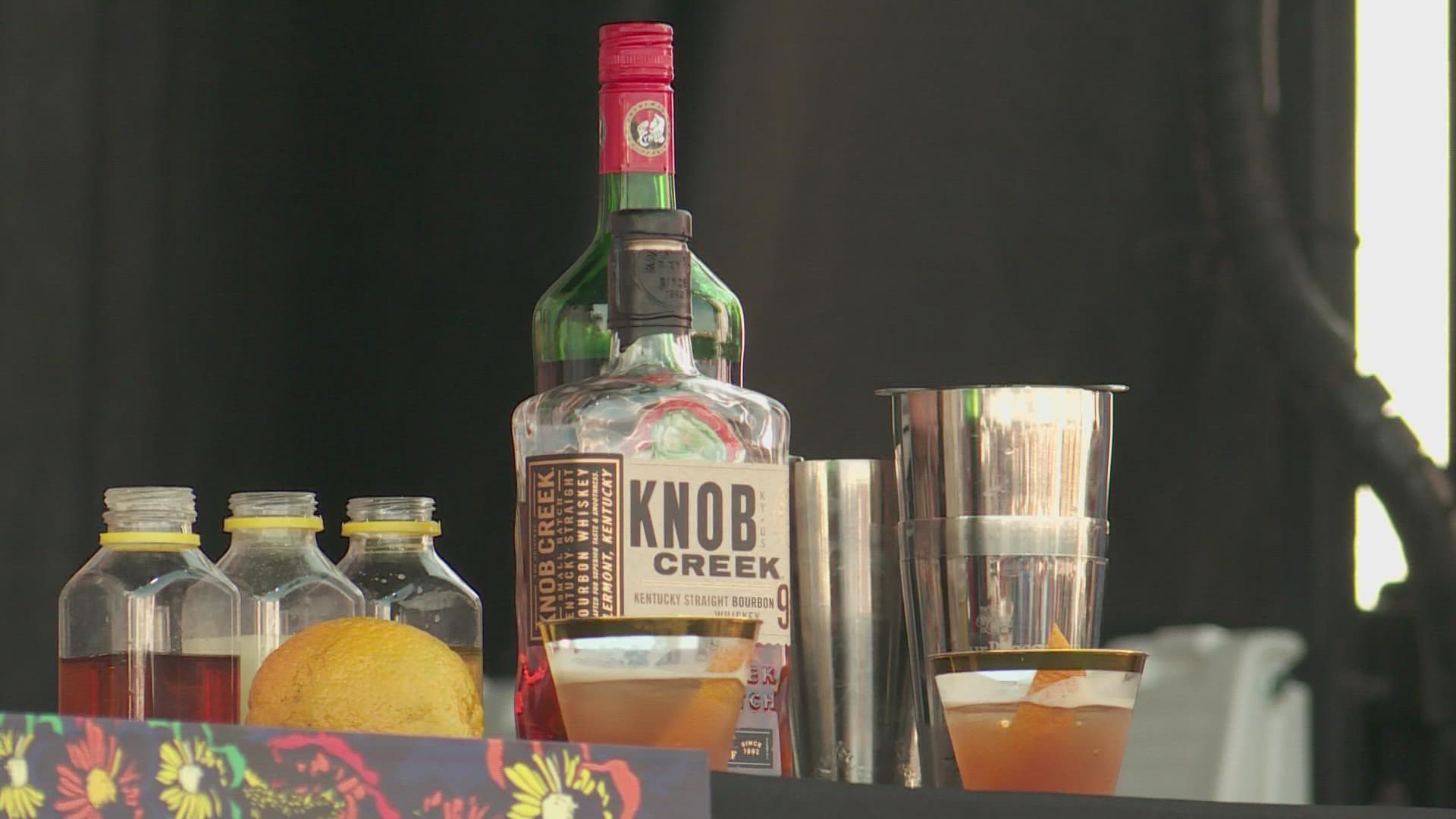 The Louisville is made with Knob Creek Bourbon and was created by SC Baker. It has five ingredients, including lime juice and cinnamon syrup.