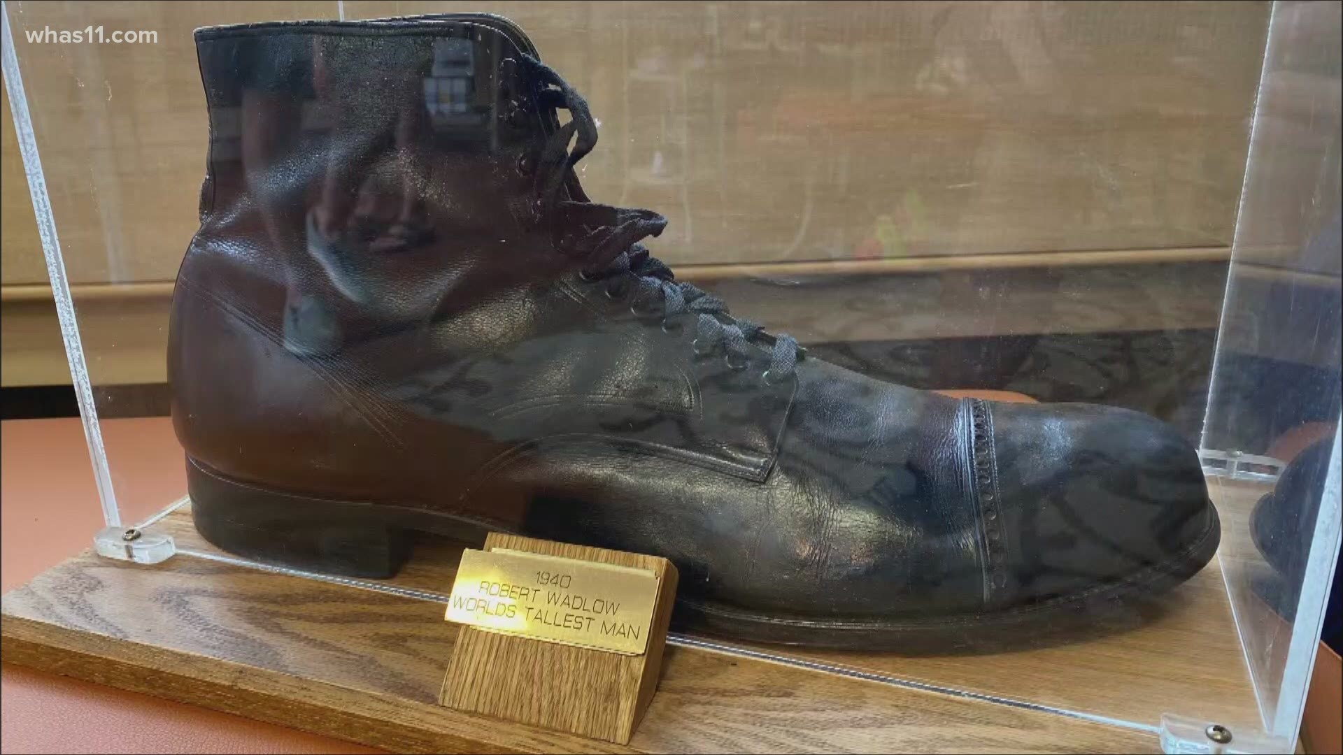 Robert Wadlow stood one inch shy of 9-feet tall at the time of his death in Manistee, Mi. on July 15, 1940. Snyder's Shoes has a 'Wadlow shrine' on display.
